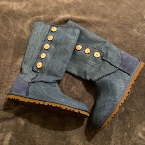 Light blue denim Ugg Boots